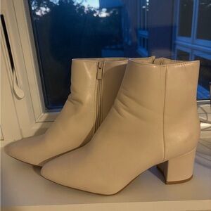 Elegant Cream Ankle Boots